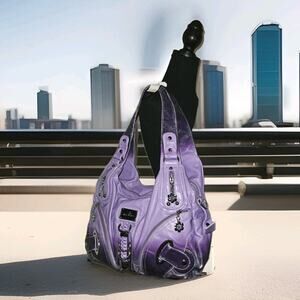 NWT! Angelkiss Hobo Purses Handbags Purple Ombre 15x10x4